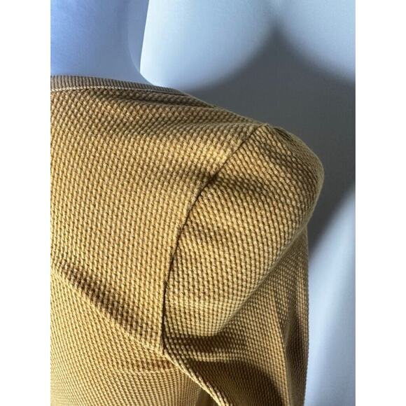 Y2K Free People Mustard Yellow Synergy Thermal Crochet Cuff Lace Knit XS - Picture 7 of 13